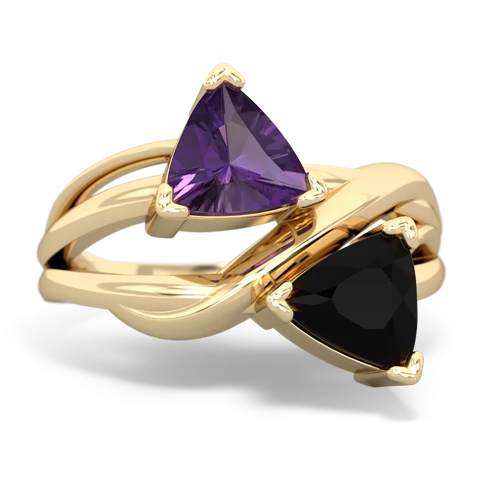 amethyst-onyx filligree ring