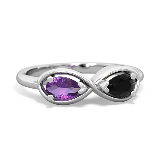 amethyst-onyx infinity ring