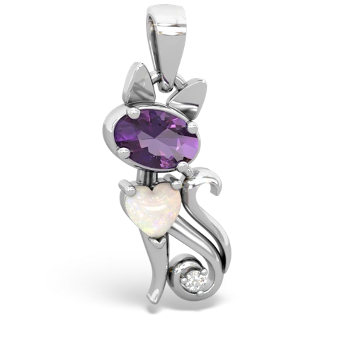 amethyst-opal kitten pendant