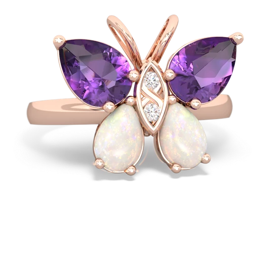 amethyst-opal butterfly ring