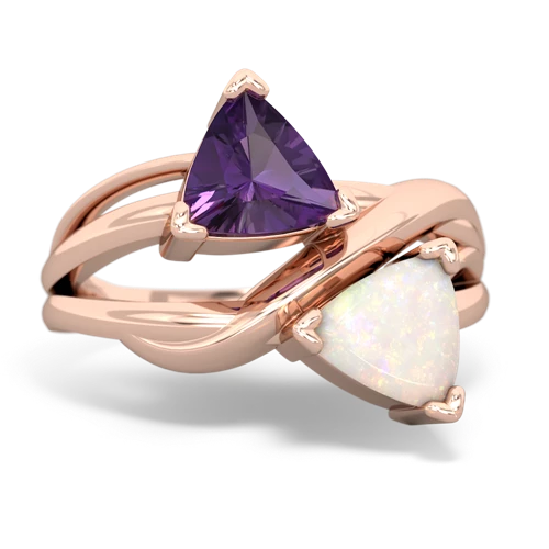 amethyst-opal filligree ring