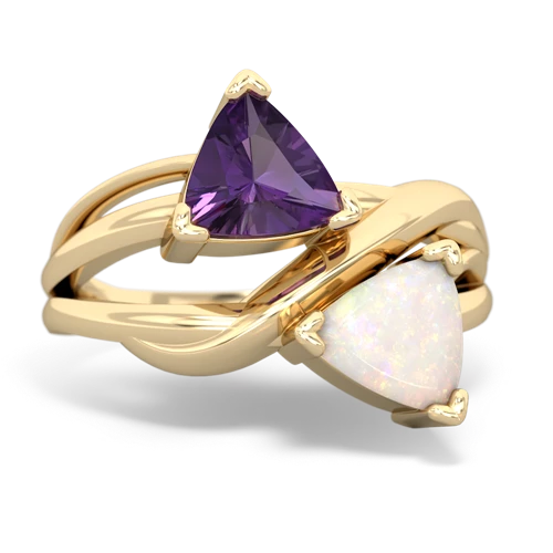 amethyst-opal filligree ring