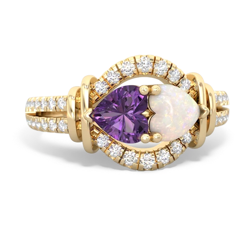 amethyst-opal pave keepsake ring