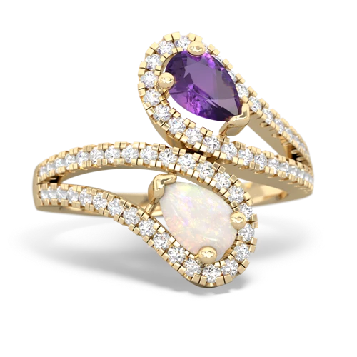 amethyst-opal pave swirls ring