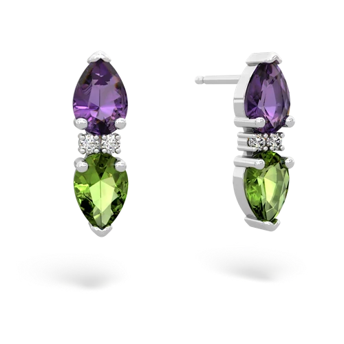 amethyst-peridot bowtie earrings