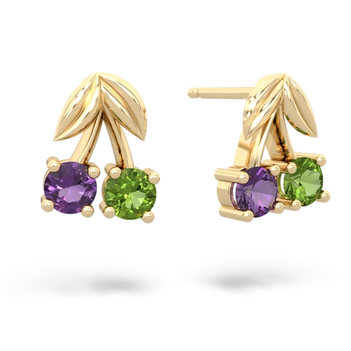 amethyst-peridot cherries earrings