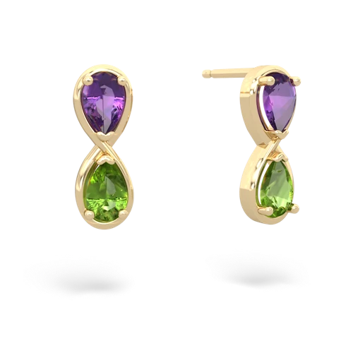 amethyst-peridot infinity earrings