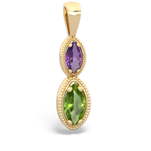 amethyst-peridot antique milgrain pendant