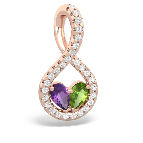 amethyst-peridot pave twist pendant