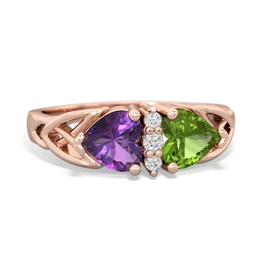 amethyst-peridot celtic ring