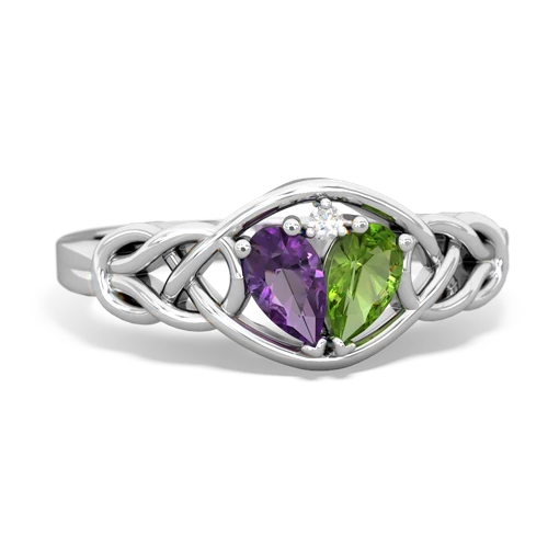 amethyst-peridot celtic knot ring