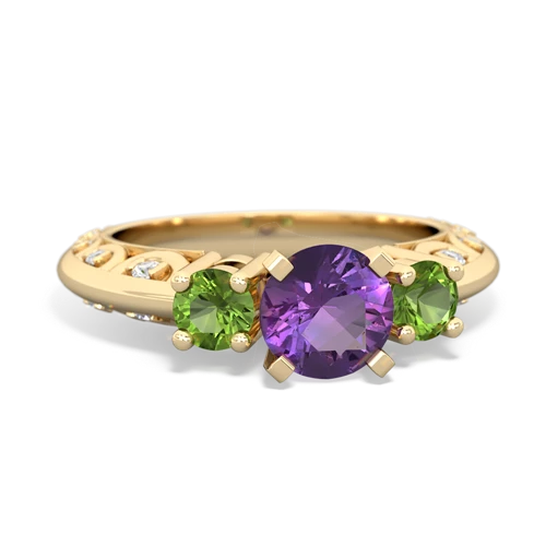 amethyst-peridot engagement ring