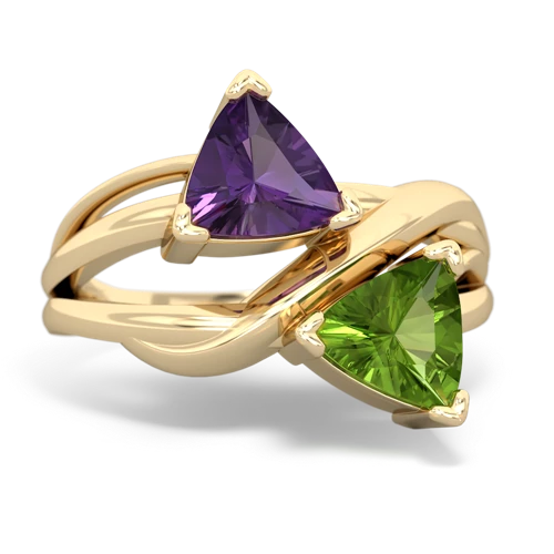 amethyst-peridot filligree ring