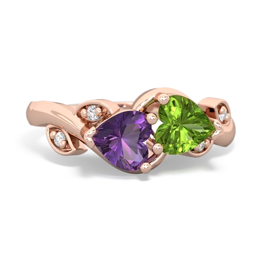 amethyst-peridot floral keepsake ring