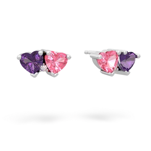 amethyst-pink sapphire  earrings