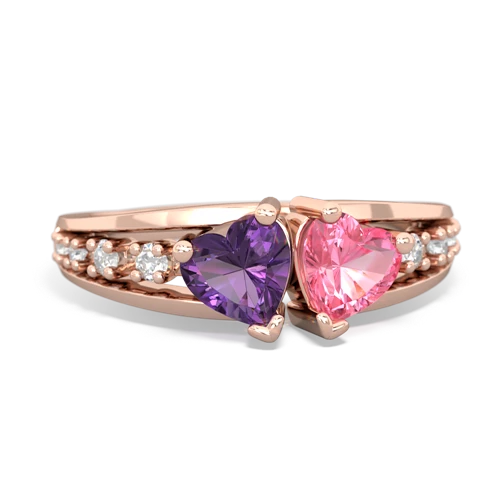 amethyst-pink sapphire modern ring