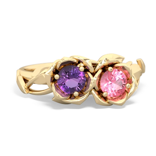 amethyst-pink sapphire roses ring