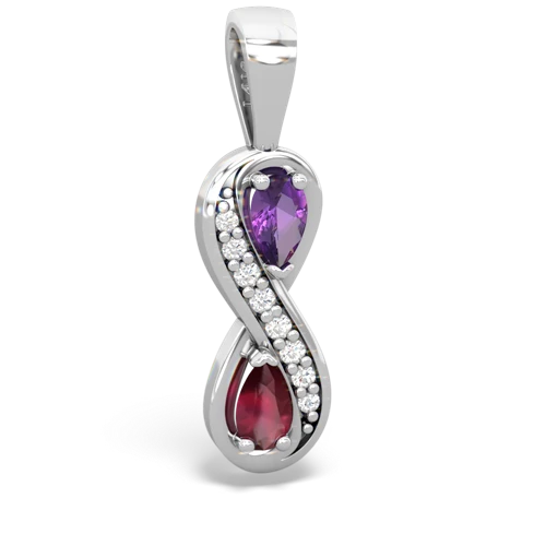 amethyst-ruby keepsake infinity pendant