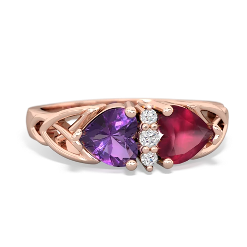 amethyst-ruby celtic ring