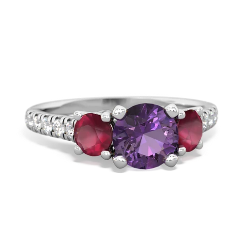 amethyst-ruby trellis pave ring