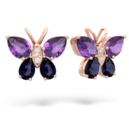 amethyst-sapphire butterfly earrings