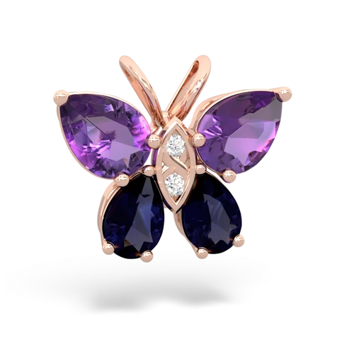 amethyst-sapphire butterfly pendant