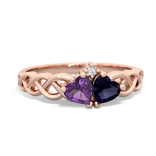 amethyst-sapphire celtic braid ring