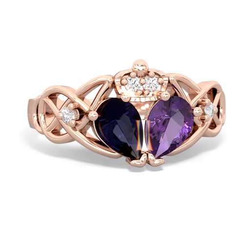 amethyst-sapphire claddagh ring