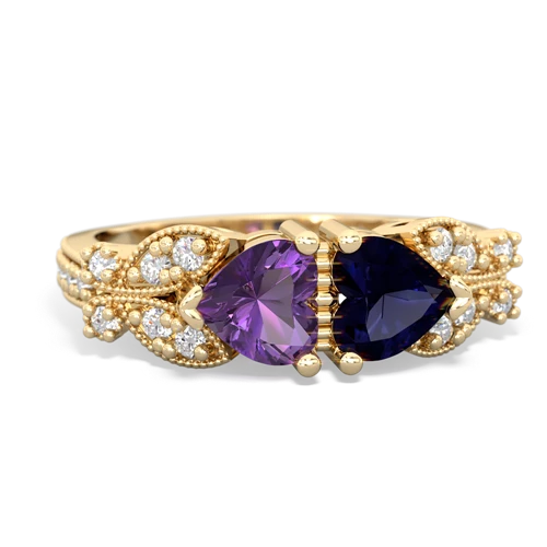 amethyst-sapphire keepsake butterfly ring