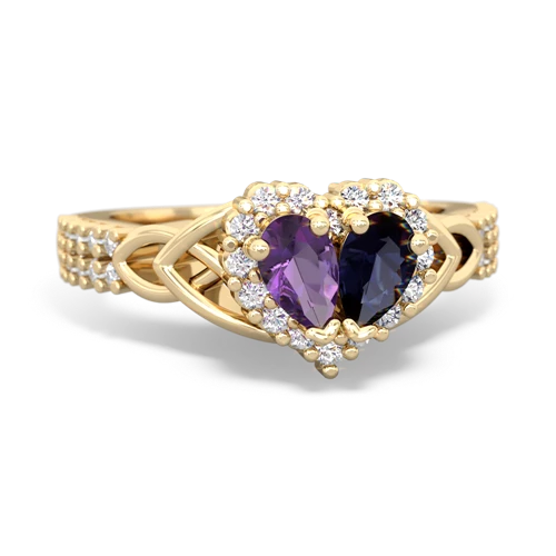 amethyst-sapphire keepsake engagement ring