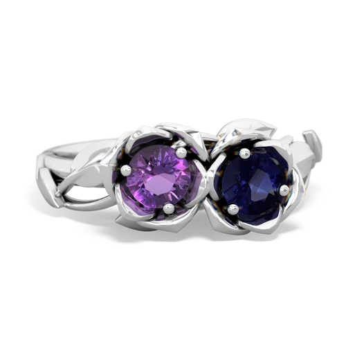 amethyst-sapphire roses ring