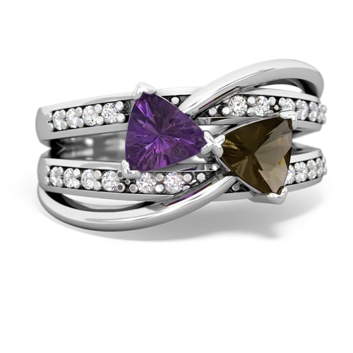 amethyst-smoky quartz couture ring