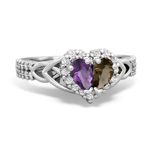 amethyst-smoky quartz keepsake engagement ring