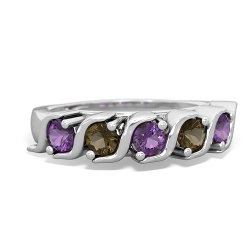 amethyst-smoky quartz timeless ring