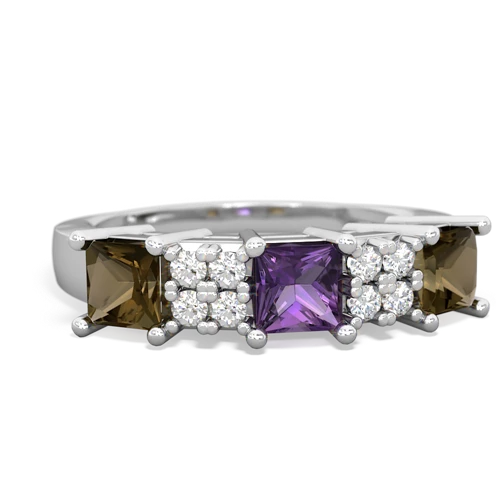 amethyst-smoky quartz timeless ring