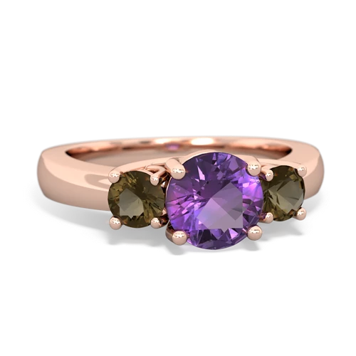 amethyst-smoky quartz timeless ring