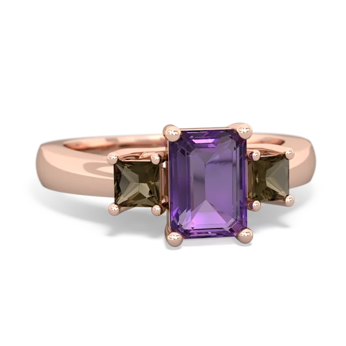 amethyst-smoky quartz timeless ring