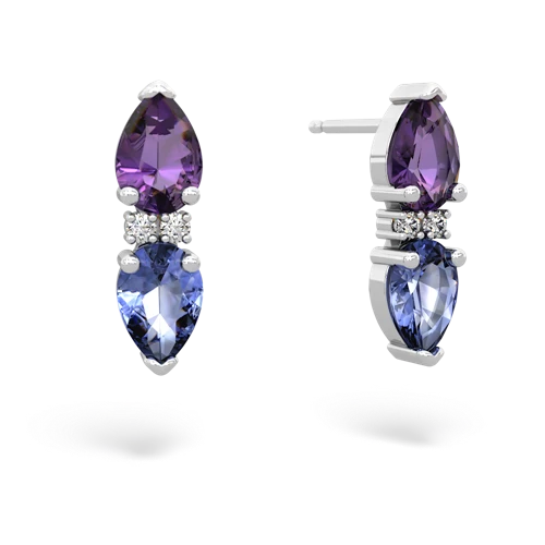 amethyst-tanzanite bowtie earrings