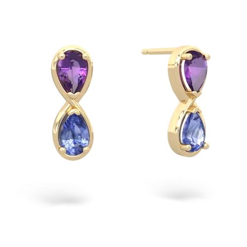 amethyst-tanzanite infinity earrings