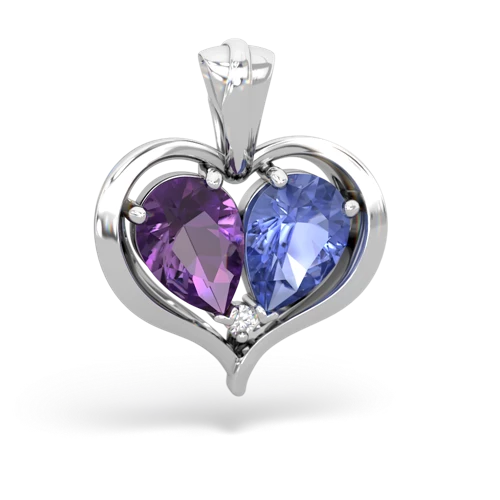 amethyst-tanzanite half heart whole pendant