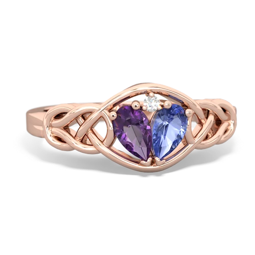 amethyst-tanzanite celtic knot ring