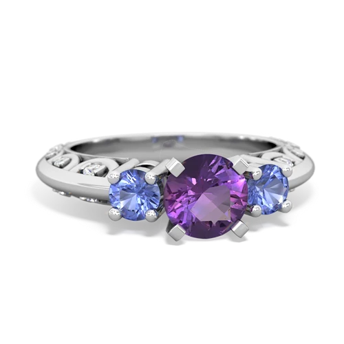 amethyst-tanzanite engagement ring