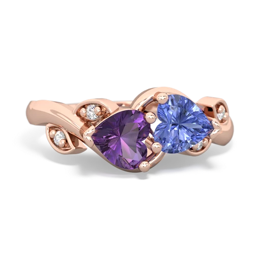 amethyst-tanzanite floral keepsake ring