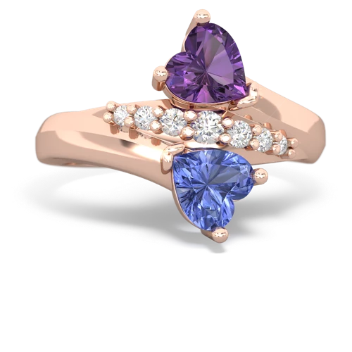 amethyst-tanzanite modern ring