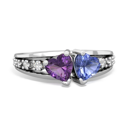 Amethyst Tanzanite Rings in 14K Gold | JewelsForMe