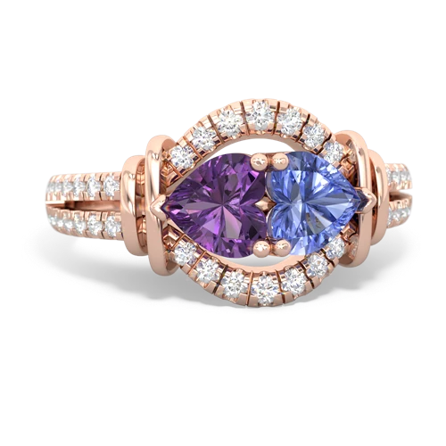 amethyst-tanzanite pave keepsake ring