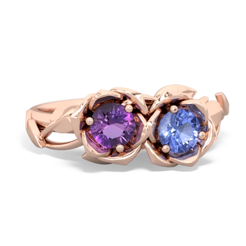 amethyst-tanzanite roses ring