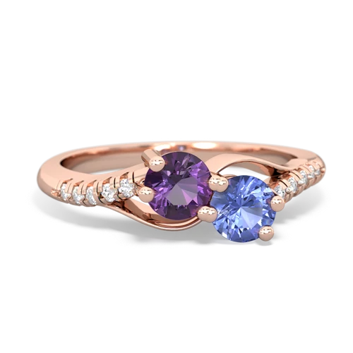 Amethyst Tanzanite Rings in 14K Gold | JewelsForMe