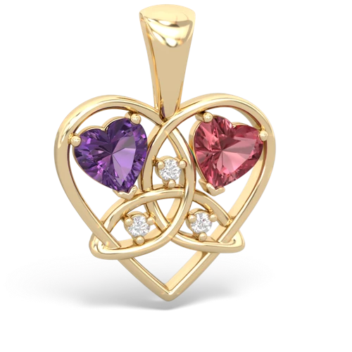 amethyst-tourmaline celtic heart pendant