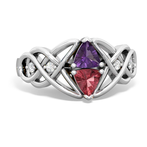 amethyst-tourmaline celtic knot ring